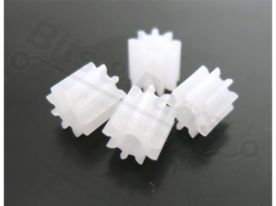 Tandwiel Kunststof 9-tands 0,5M voor 2mm as